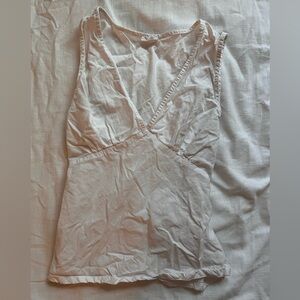 Brandy Melville v-neck small white strap tank top